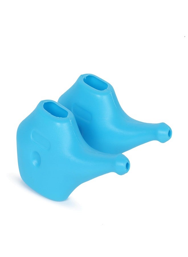 WHOLELIFEOBJECTS Economy, Light-Weight, Durable Neti Pot with 10 Sachet Neti Salt - Handy, Compact and Travel Friendly Dishwasher Safe eco Friendly Natural Treatment for Sinus and Congestion (2 pcs, Blue) - Image 1